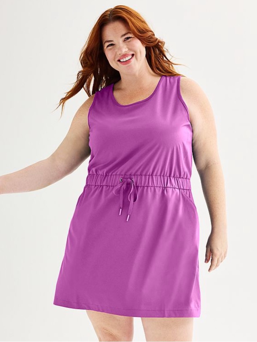 Tek Gear Purple Drawstring Waist Lightweight Active Dress XXL